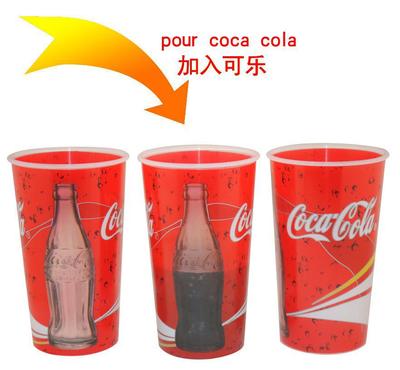 【塑胶变色杯 深圳厂家 杯身可印制任意图案 广告推广杯 几米】价格_厂家_图片 -